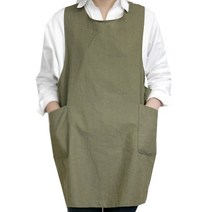메종텍스타일 네츄럴 린넨 앞치마 카키, 1개