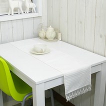 리빙데코 진주레이스러너, 화이트, 25cm x 180cm