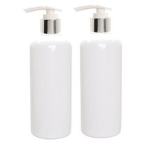 병도매닷컴 DT400 용기 400ml + 디스펜서, 용기 (백색), 캡 (실버), 2개