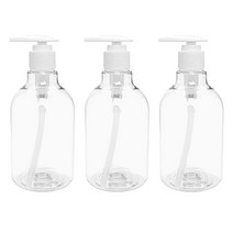 병도매닷컴 화장품용기 350m DN350 + 펌핑 디스펜서 세트, 투명,206흰색, 3개