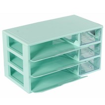 하라코리아 민트 3단 다용도 A4정리함 MB-3DM-3A4, 41.2 x 21.7 x 22.5 cm, 1개