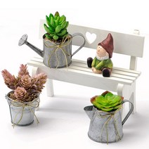 해피월드 조화+미니틴 3종 세트, 다육, 1세트