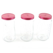 파사바체 코카콜라 유리 밀페용기 레드 3p, 1000ml, 1개