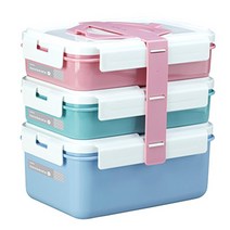 코멕스 3단 피그닉 찬합 직사각세트, 핑크, 1개