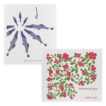 쿠 핀란드 행주 2p 세트 하우키 생선 + 베리, 혼합 색상