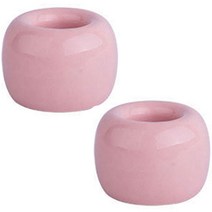 리버그린 무지 도자기 칫솔꽂이, 핑크, 2개입