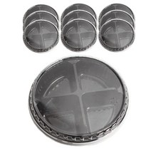 피크닉하우스 블랙 4칸 원형 일회용기, 10개입, 1개