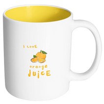 핸드팩토리 아이러브 오렌지쥬스 머그컵, 옐로우, 1개