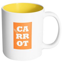 핸드팩토리 식스 레터스 당근 머그컵, 내부 옐로우, 1개
