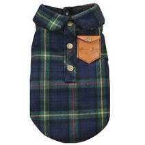 리빙조이 반려동물 체크패턴 남방, 그린