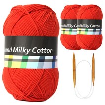 브랜드실 밀키코튼 별무늬 목도리 DIY 뜨개실 3p + 고급 흑대바늘 3.5mm, 39번 아라비안, 1세트