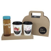 1AM 쥬뗌므 프리미엄 크라프트 THANK U 하늘뚜껑 보틀 블랜딩차세트, 크라프트 패키지 + 티백세트(테이크아웃잔 2p + 루비 캐모마일 3p + 트리플 베리 3p) + THANK U 보틀 스티커 + 트라이탄 보틀 + 항상응원해요 패키지 스티커, 1세트