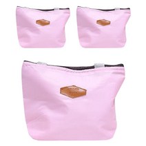 블럭마트 보온보냉 런치백 핑크, 3개입