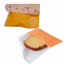 황씨네도시락 토스트봉투 홈메이드 60p + 토스트봉투 주황 60p, 1세트