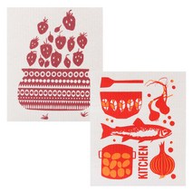 JuniArt 북유럽 행주 2p 세트, 딸기 커스타드, 키친