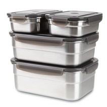 인콕 스텐콕 스텐 밀폐용기 13호 세트, 1세트, 직사각 1호 2p + 직사각 5호 + 직사각 6호