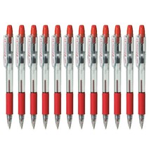 제브라 Z-1(RT) 노크식 유성볼펜 0.7mm, 적색, 12개입