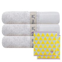 송월타월 뉴명품 타월 3p + 북유럽 핸드타월 노랑 2p, 연회색, 1세트