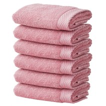 소프트터치 프리미엄 40수 코마사 수건 40 x 80 cm 190g, 분홍, 6개