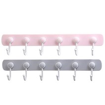 리버그린 깔끔 벽걸이 부착 행거 2p 세트, 핑크, 그레이, 1세트