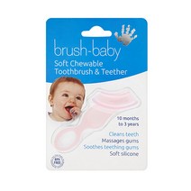 브러쉬베이비 영유아 츄어블 칫솔, 핑크, 1개