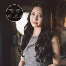 가발나라 밀착스킨 붙임머리 12섹션 원랭스 러블리 웨이브 45cm, 내츄럴블랙, 1개