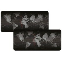 이츠라이프 세계 지도 키보드 마우스 장패드 4~5mm, 혼합 색상, 2개입
