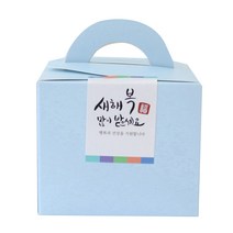 황씨네도시락 무지박스 18p + 새해복스티커 사각캘리 18p, 블루, 1세트