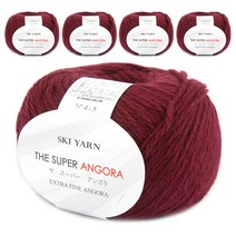 수퍼앙고라 뜨개실 5p, 4번 와인, 5개