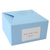 황씨네도시락 레이스박스 27p + 스티커 발렌타인 사각 27p, 블루, 1세트