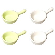 푸코 미니팬 종지, 화이트,그린, 4개