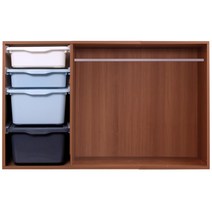 보노하우스 레브 유아동 행거 수납장 4단 A타입 메이플프레임, 블루 + 네이비