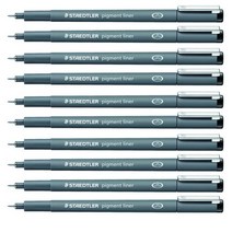 스테들러 피그먼트 라이너 308 잉크펜 0.6mm, 블랙, 10개입