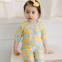 보보 여아용 무형광 봄향기 자가드 7부 실내복