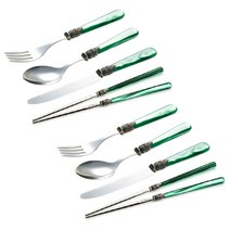 EME 나폴레옹 디너 4종 2인조 포크나이프세트, 그린, 8개