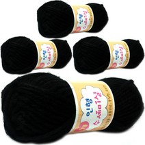 행복뜨기 명품 인형 수세미 아크릴 뜨개실 4p, 136검정