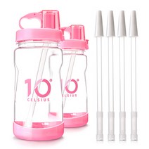 10도씨 빨대물통 1L 2p + 추가빨대 4p, 체리블라썸