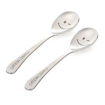 캣킨라이틀리 스마일 양식 스푼, 실버, 2개