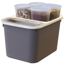 가쯔 모던쌀통 10kg + 모던 잡곡통 4p, 그레이