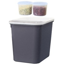 가쯔 모던쌀통 16kg + 모던 잡곡통 2p, 그레이