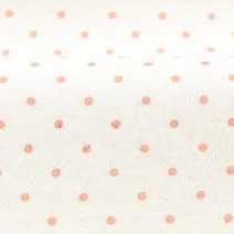 고이즈미 코튼 특 양면 도비다이마루 KINT 베이비 도트 패브릭원단, 아이보리 + 연한 핑크