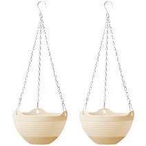 마켓감성 컬러 행잉 화분 걸이 2p, 베이지