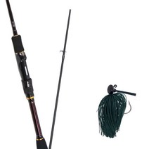 원다 베스타 루어낚싯대 602MLSP + 다미끼 스커트베이트 디에프 터치 지그 10.7g, 02 GREEN + BLACK