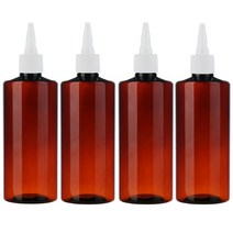 병도매닷컴 갈색 투명 뾰족 흰색마개 공병 AC300, 300ml, 4개입