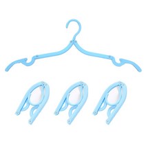 리빙듀오 접이식 매직 옷걸이, 블루, 4개