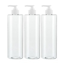병도매닷컴 ATL500 투명 주방 디스펜서 범프 흰색마개 공병, 500ml, 3개입