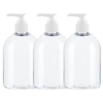병도매닷컴 AB300 투명 디스펜서 흰색 마개 공병, 300ml, 3개입