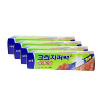 크린랲 크린 슬라이딩 지퍼백 소 21 x 19 cm 15p, 15매, 4개입, 소(S)