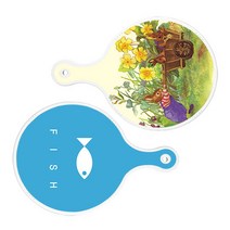 로엠디자인 서빙 원형 도마 보드 2p 카사로메오화단 세트, 카사로메오화단, 피쉬블루, 1세트