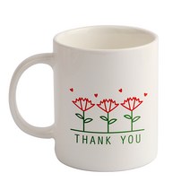 디자인아지트 라인카네이션 기성 머그컵, 화이트, 1개